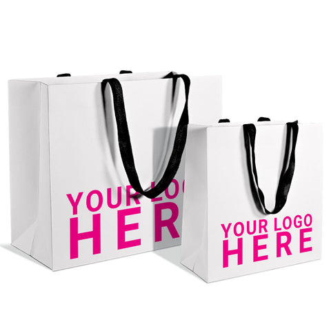 custom white paper bags