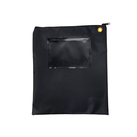 black front view of banking cash bag | NEON packaging