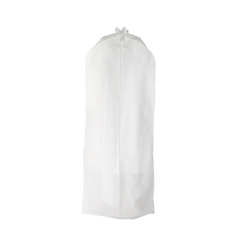 White PEVA Garment Cover - Extra Long with Gusset