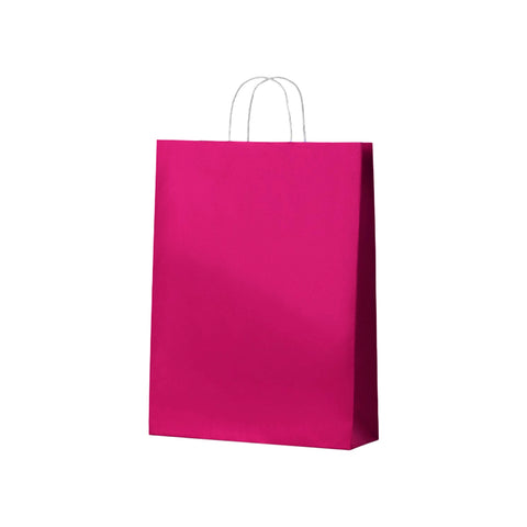 Neon Pink Kraft Bag - Midi