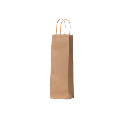 Kraft Brown Single Wine Bag - Twisted Paper Handles