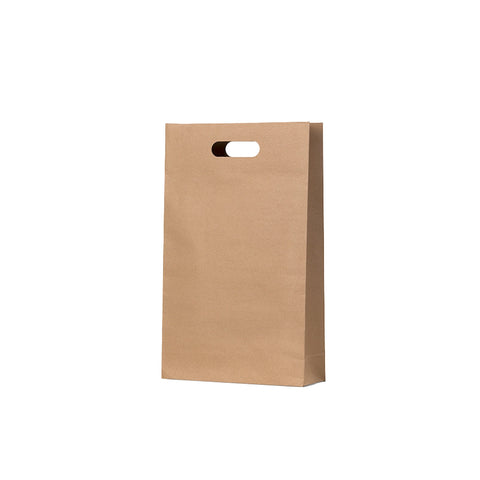 Brown Triple Wine Bag - Die Cut Handles