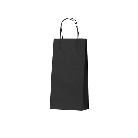 Black Double Wine Bag - Twisted Paper Handles