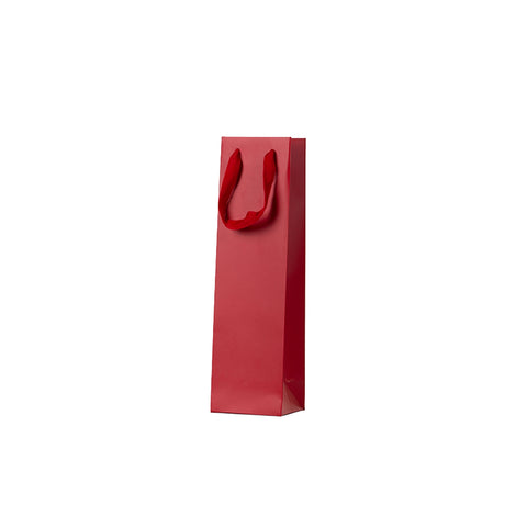 Red Single Wine Bag - Ribbon Handles