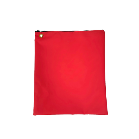 back view of red banking cash bag | NEON packaging