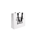 black handle white custom paper bag